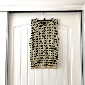 JCrew black and cream bow sweater vest